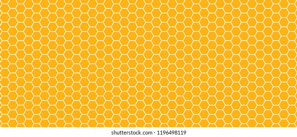 Yellow beehive background. Honeycomb, bees hive cells pattern. Bee honey shapes. Vector geometric seamless texture symbol. Hexagon, hexagonal raster, mosaic cell sign or icon. Gradation color.