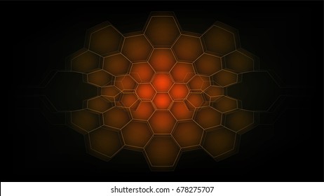 Yellow beehive complex major cyber computer technology abstract background