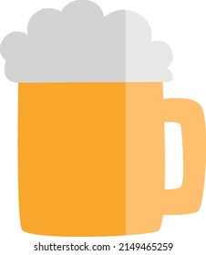 Yellow beer jug, illustration, vector on a white background.