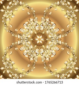 Fondo amarillo y beige con guarnecido dorado. Mobiliario de estilo clásico. Lujo. Carrera. Carpintería de elementos intactos. Patrón de colores amarillos y beige con elementos dorados. Pequeña profundidad de campo. Patina.