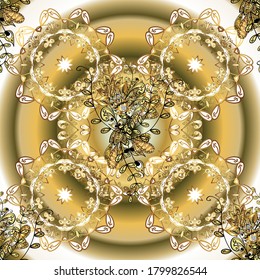 Patrón amarillo, beige y dorado. Resumen de fondo con elementos repetitivos. Elegante patrón vectorial clásico.