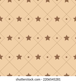 Yellow beige star seamless pattern, creative background for design