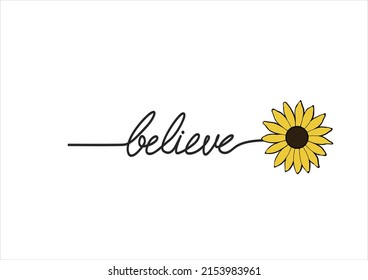 yellow believe vector hand drawn design