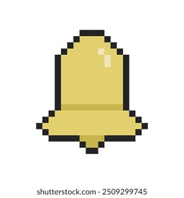 arte em pixels do relógio de sino amarelo