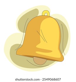 Gelbe Glocke flach.Benachrichtigung glyph.Benachrichtigung Glocke Symbol.