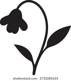  Icono de flor de campana amarilla – Ilustración vectorial