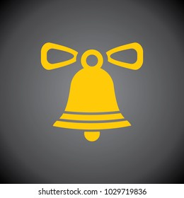 Yellow Bell icon on black background.