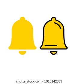 Yellow bell Icon in trendy flat style isolated on grey background. Notification symbol for your web site design, logo. Vector illustration.