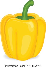 Yellow Bell Pepper (capsicum Pepper) Vector Illustration 