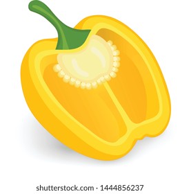yellow bell pepper (capsicum pepper) vector illustration 
