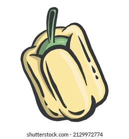 Yellow Bell Pepper icon in a flat design on a white background
