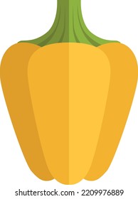 Yellow Bell Pepper Icon. Flat Paprika Vegetable