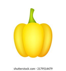 Pimienta amarilla de la Campana aislada en fondo blanco