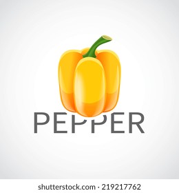Yellow bell pepper ripe fresh paprika background vector illustration