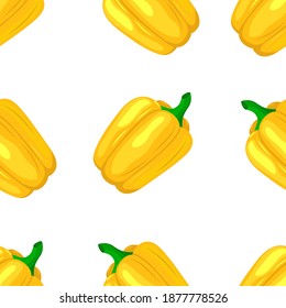 yellow bell pepper, seamless pattern, vector illustration