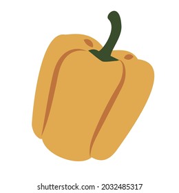 Yellow bell pepper  vector illustration. Isolated on a white background. Natural healthy food.