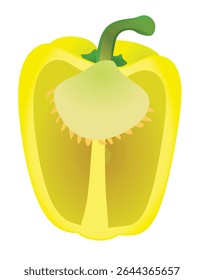 Yellow bell pepper, vector illustration	