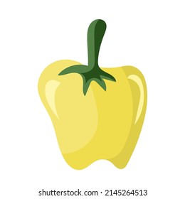 Yellow bell pepper, vegetable .isolated on white background ,Vector illustration EPS 10