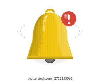 La campana amarilla muestra un icono de notificación al lado. Esto simboliza alerta o recordatorio en una pantalla digital. La campana representa la atención necesaria para una tarea o mensaje.