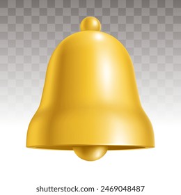 Yellow bell vector illustration isolated on a white background.