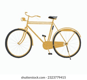 Vector de arte de clip de bicicleta amarilla