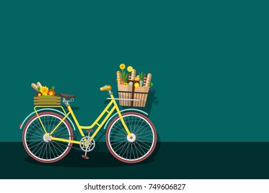 Yellow Bicycle with Empty Space 