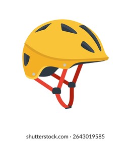 Yellow bicycle helmet. Skateboard helmet flat vector illustration.