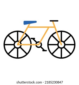 yellow bicycle mean transport icon