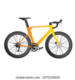 Yellow bicycle road bike vector