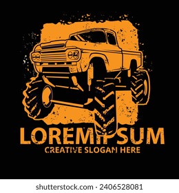 gelbes großes Auto, geeignet für T-Shirt