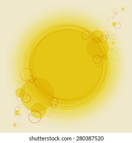 yellow big circle with bubbles for billboards and posters
