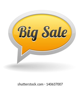 Yellow big sale speech bubble