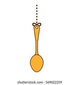 yellow big spoon icon image, vector illustration