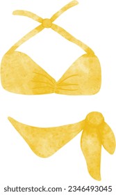 Yellow bikini, icon isolated, Vector illustration