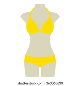 yellow Bikini Summer Vector Icon Button