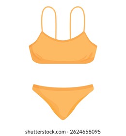 Yellow bikini with thin straps, a classic and timeless swimwear option for enjoying sunny days at the beach or pool