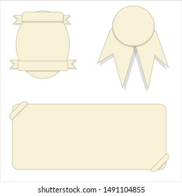 yellow billboards with ribbons vector set