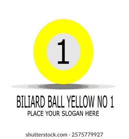 Yellow billiard ball with number one vector image