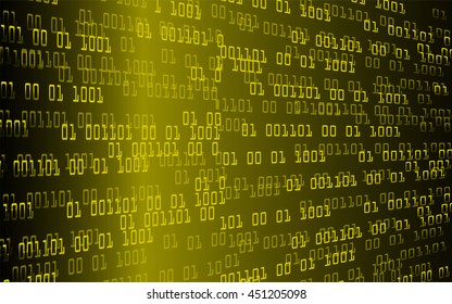 yellow Binary Digital Code Background, Cyber, vector