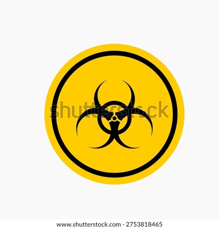 Yellow Biohazard Warning Symbol In Circle Icon Vector Illustration