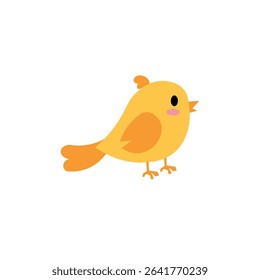 Yellow Bird Animal Icon in Vector