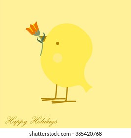 Yellow bird card
