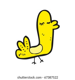 caricatura de pájaro amarillo