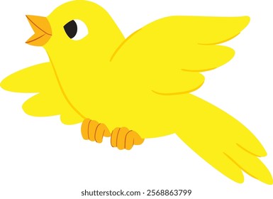 Yellow bird cartoon vector illustration