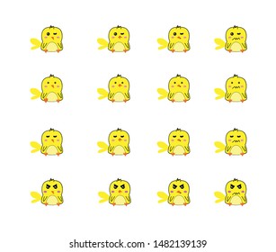 yellow bird emoticon or smile icon for user interface and social media