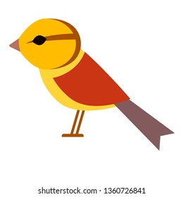 yellow bird flat illustration