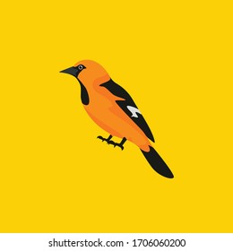 
Yellow Bird Flat Vector Minimalist Illustration