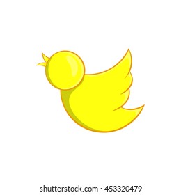 Yellow bird icon in cartoon style isolated on white background. Animals symbol