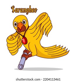 yellow bird illustration, suitable for flayer needs, social media feeds, t-shirt industry and others..