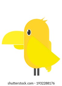 yellow Bird kawaii cute illustration Flat Design